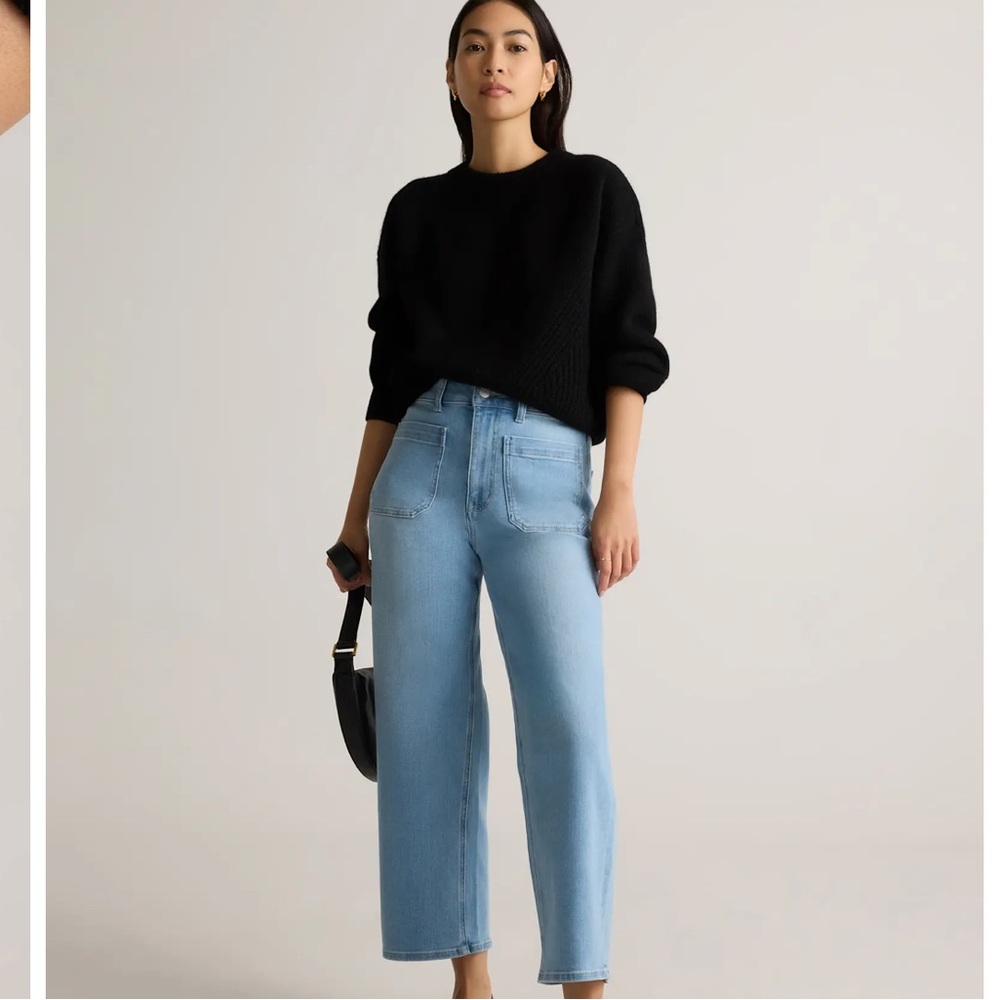 Quince Bella Stretch Patch Pocket Wide Leg Jeans